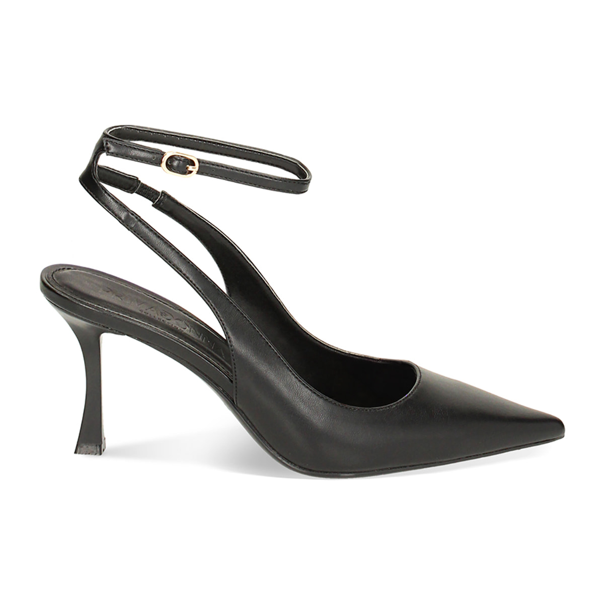 Décolleté slingback nere, tacco 8 cm