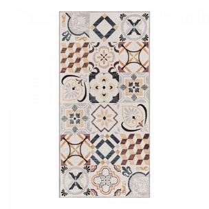 Tapis entrée motif géométrique, texture kilim, PEZA, design original