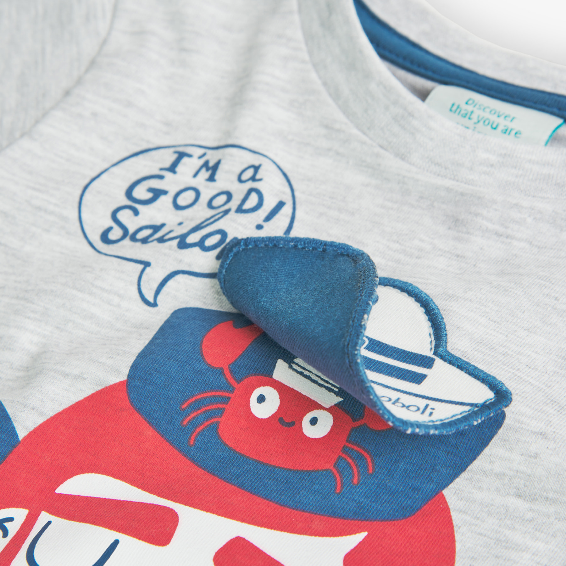 Camiseta niño estampada, mangas cortas, gris claro, 338105