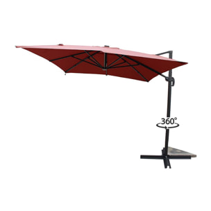 Parasol LED 3 x 4 m terracotta VALIANO