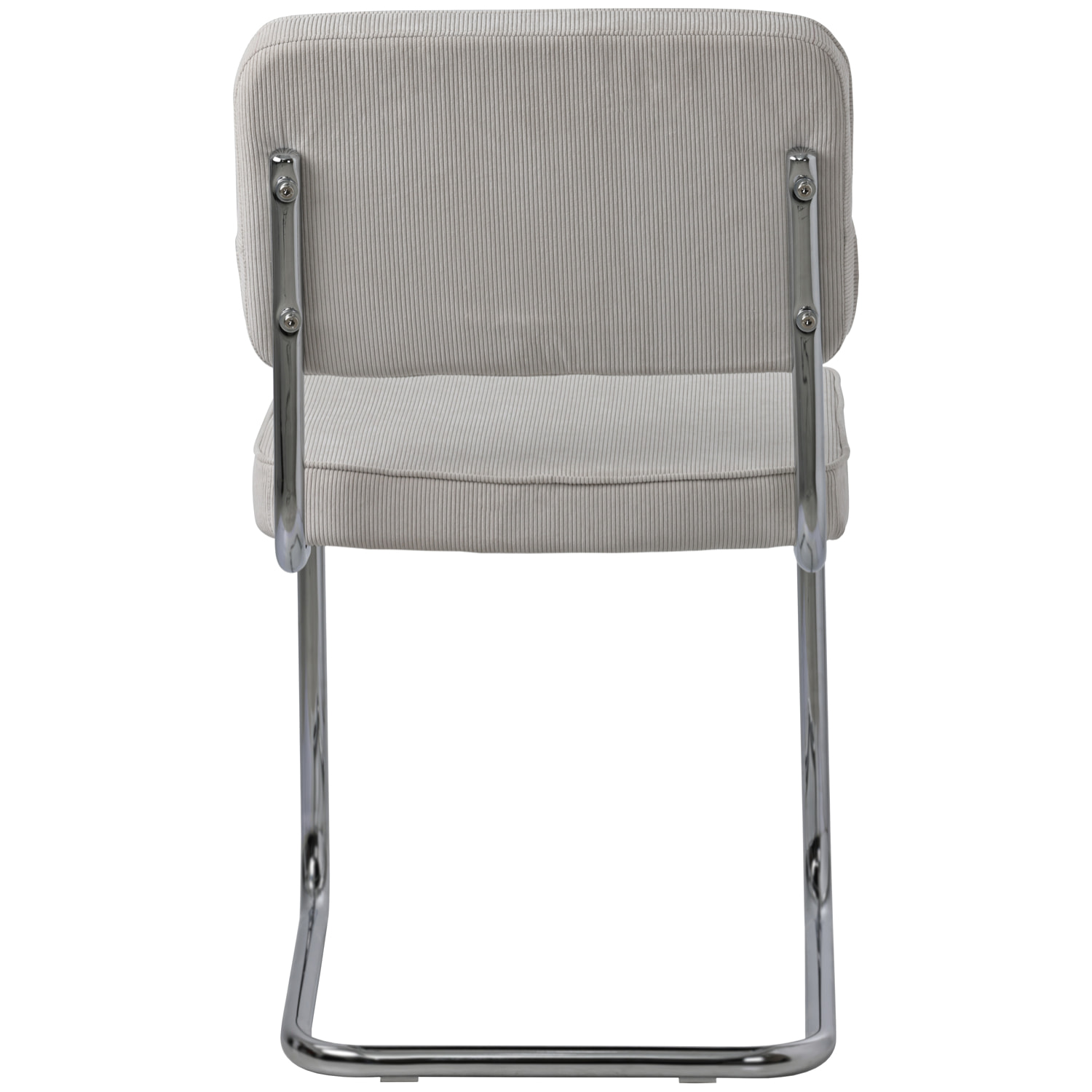 Lot de 2 chaises cantilever en velours côtelé beige MARIA