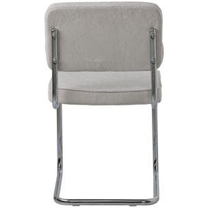 Lot de 2 chaises cantilever en velours côtelé beige MARIA