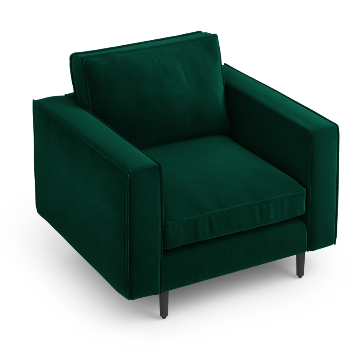 Fauteuil "Alexis" en velours vert bouteille