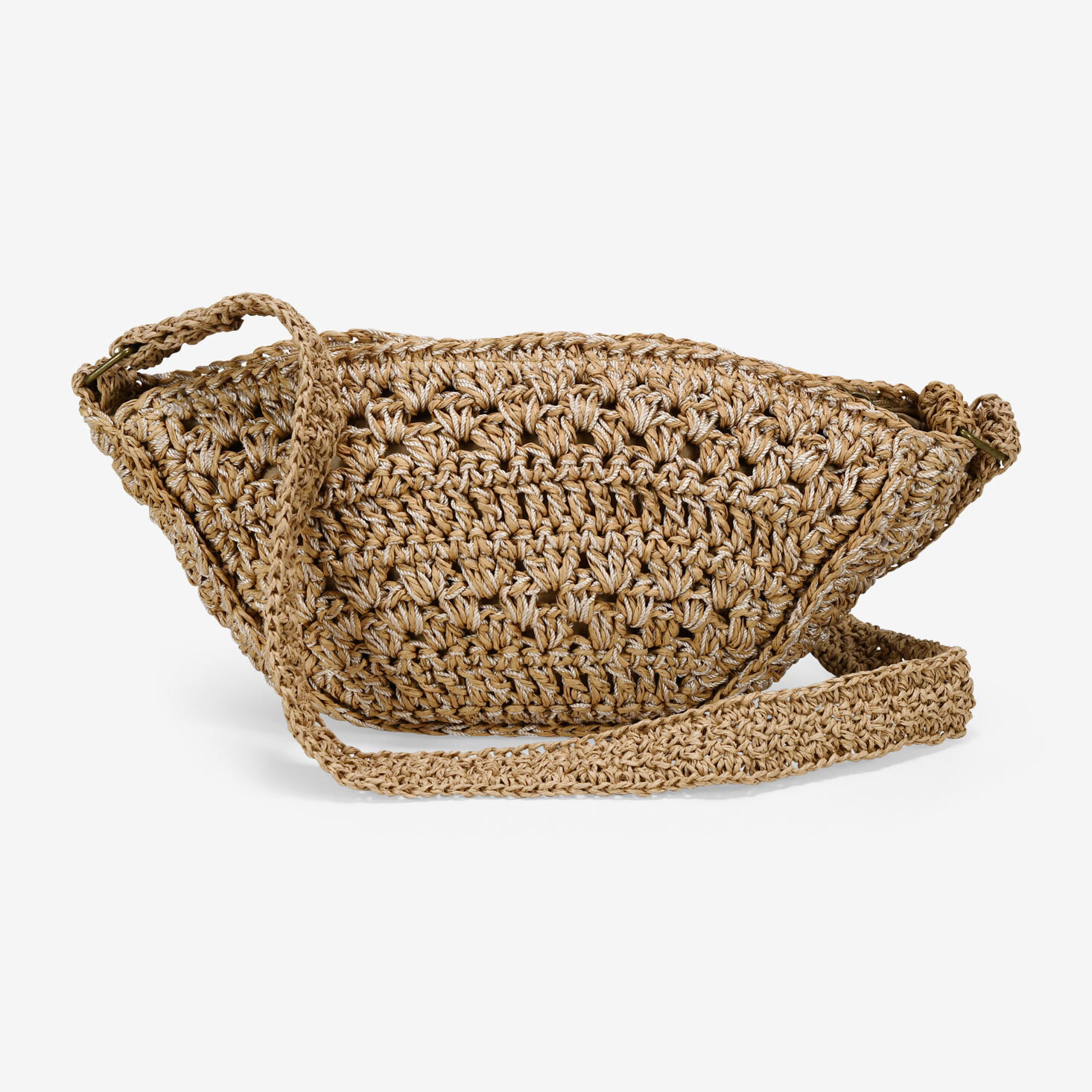 Bolso bandolera rafia marrón