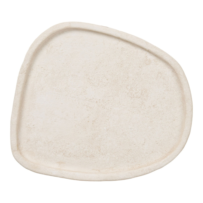 Vassoio organico in cemento beige 35x30x2,5 cm — Vikasa Home