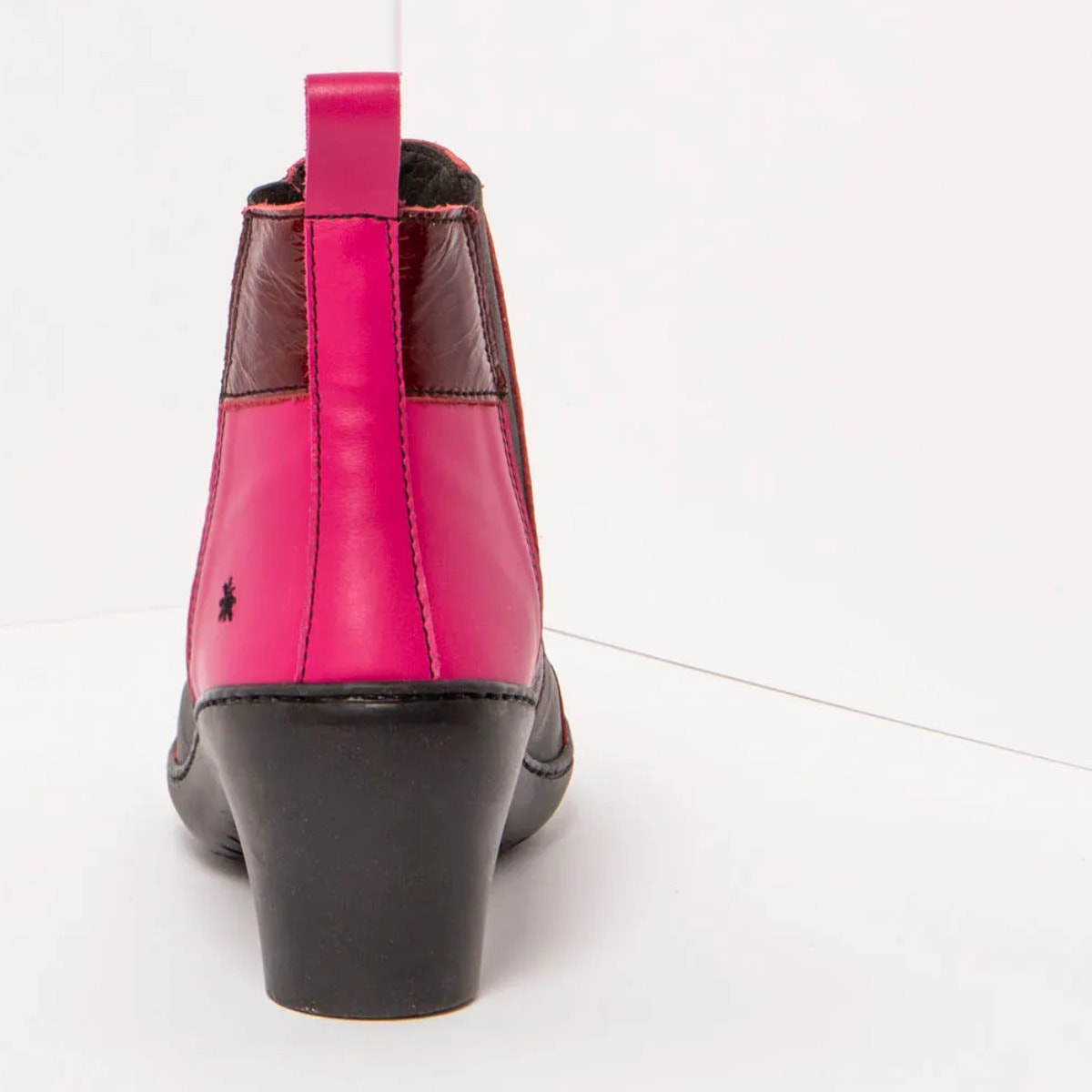 Botines con tacón 1453 MULTI LEATHER BURDEOS-BLACK/ ALFAMA color Burdeos-black