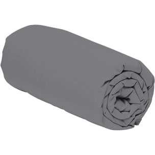 Drap housse - bonnet:30cm 100% percale coton 80fils uni gris