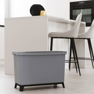 Sistema clasificador de reciclaje 1x10l + 1x23l color gris keden