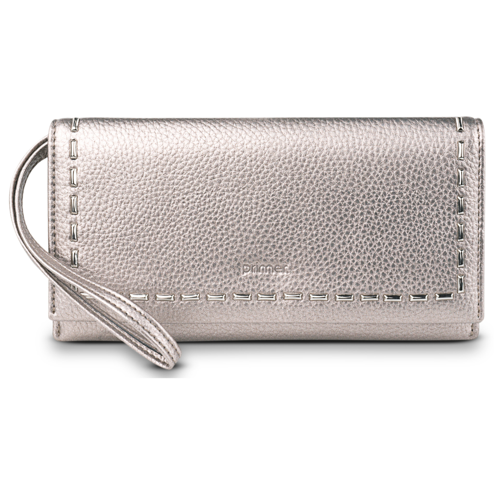 Cartera Primer Vegana Plata Netalizado