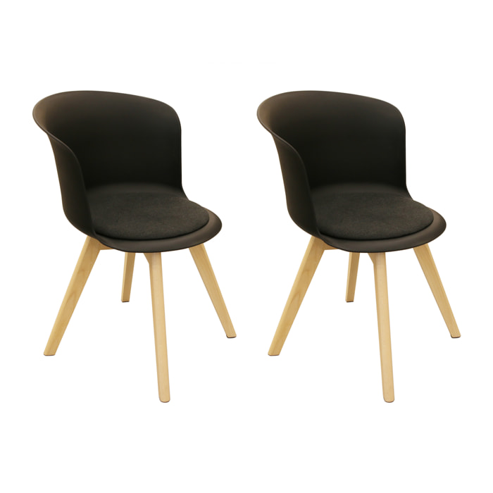 Chaise Enko Noir - Lot De 2