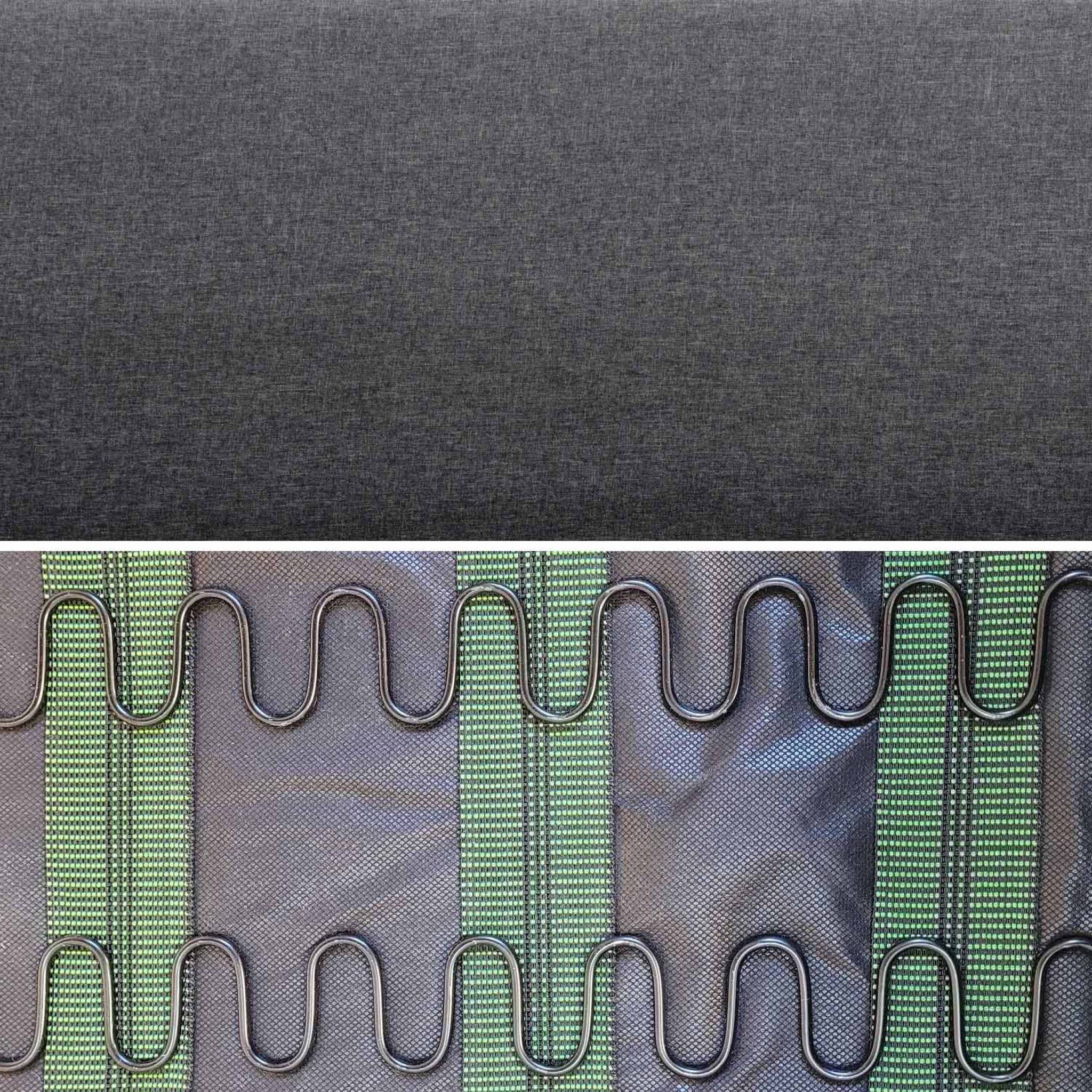 Canapé banquette 2 places bois d'hévéa tissu ISAK