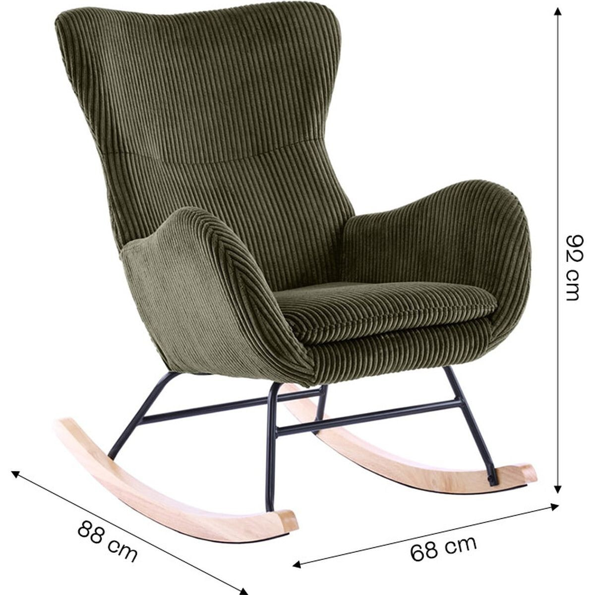 Rocking-chair en velours côtelé - BEA