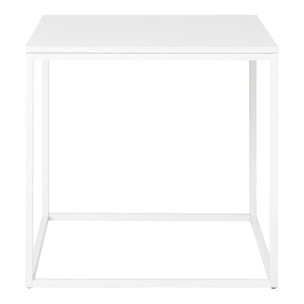 Tavolino d'Appoggio Vita Bianco con Gambe in Metallo — 45×45×45 cm