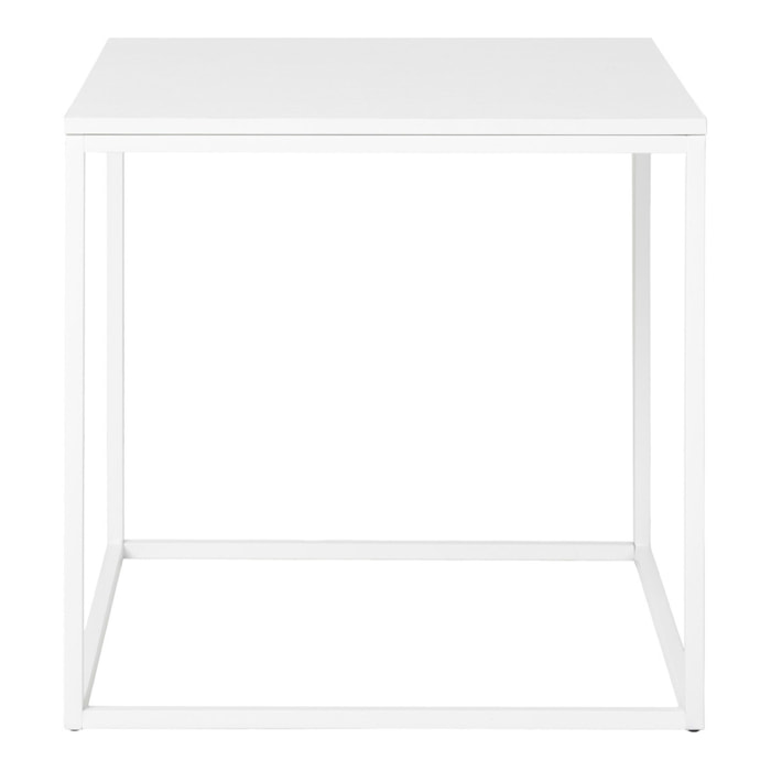 Tavolino d'Appoggio Vita Bianco con Gambe in Metallo — 45×45×45 cm
