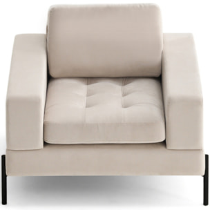 Isaure - fauteuil en velours - Beige