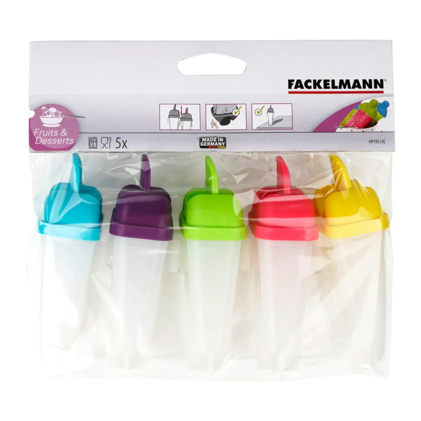 Lot de 2 moules à glaces 11,5/11,5 cm en plastique Fackelmann Colors Edition
