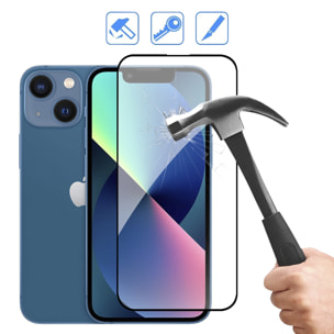 DAM Proteggi schermo in vetro temperato  a copertura totale per iPhone 13 Mini 6,09x0,06x12,8 cm. Colore trasparente
