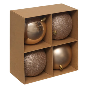 Lot de 4 boules D.10cm polystyrène recyclé nude