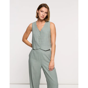 Top Chaleco Caqui Claro - Moti