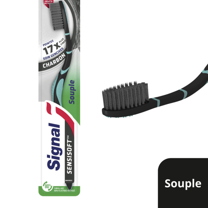 6 Brosses à dents SIGNAL Sensisoft Charbon Souple (Lot de 6)