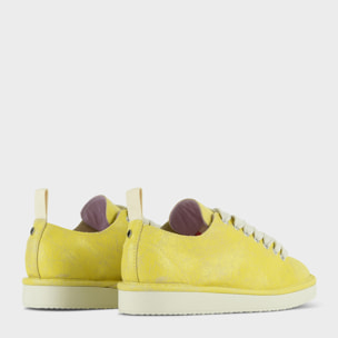 ZAPATO CON CORDONES MUJER P01 DE ANTE RAYADO AMARILLO