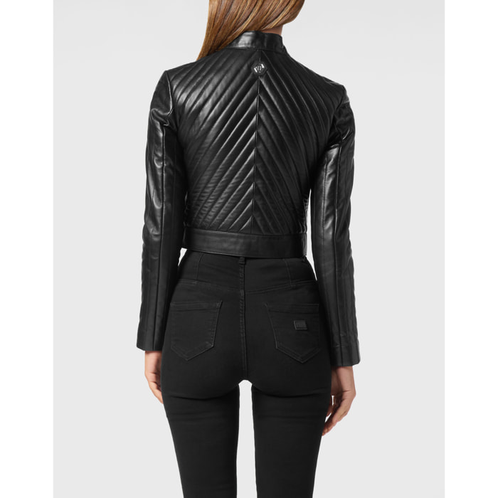PHILIPP PLEIN Leather Biker FLAME