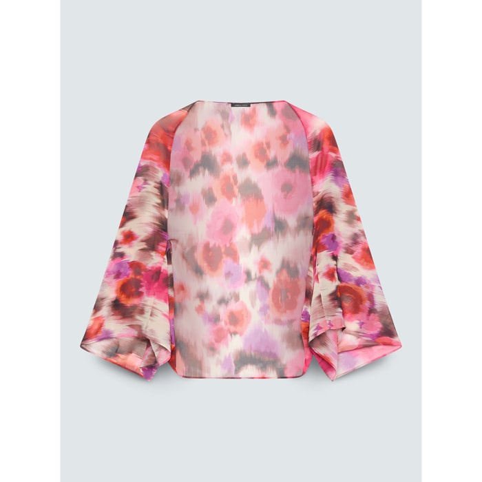 Fiorella Rubino - Cubre hombros de georgette con estampado - Fuchsia