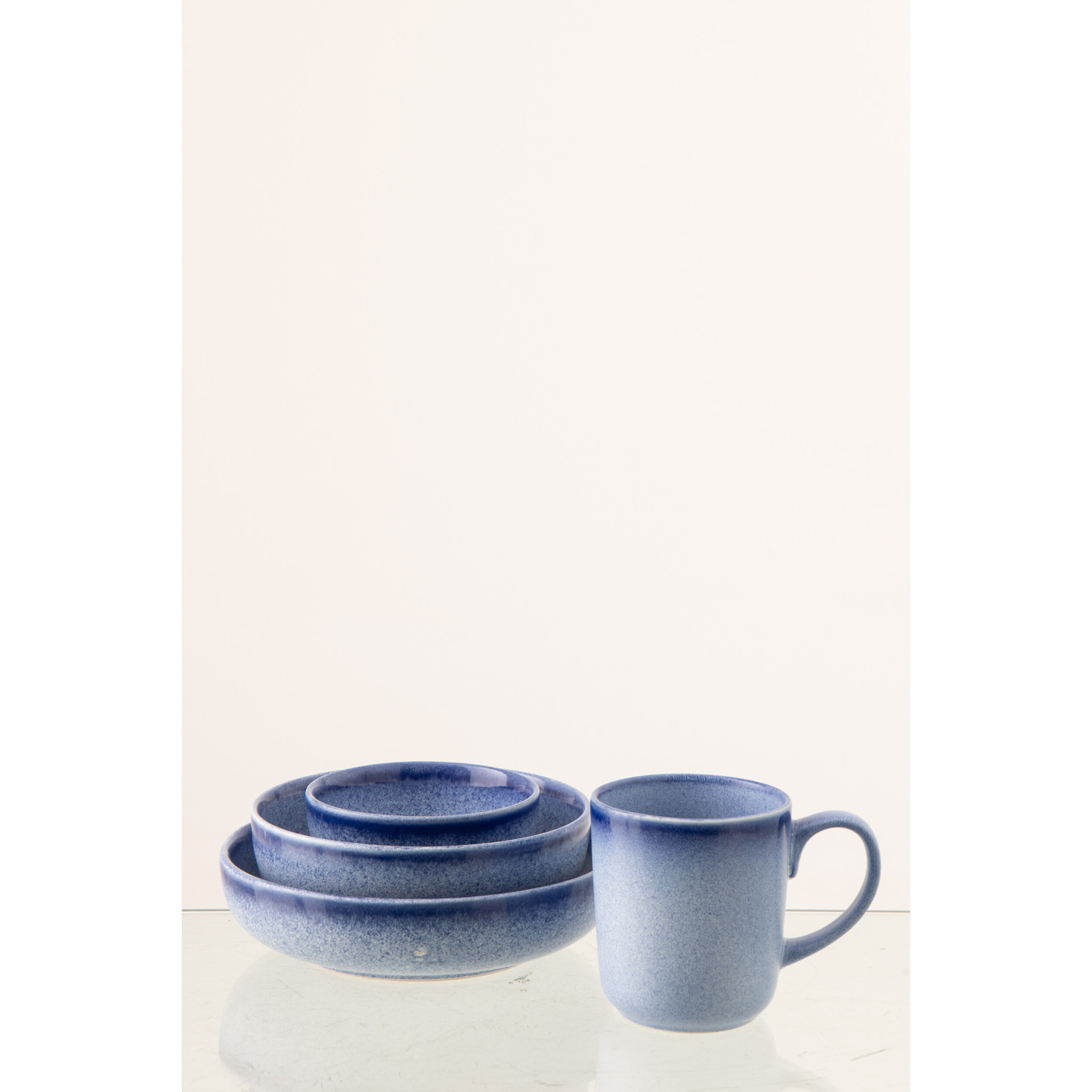 J-Line Bol Luna - céramique - bleu - large