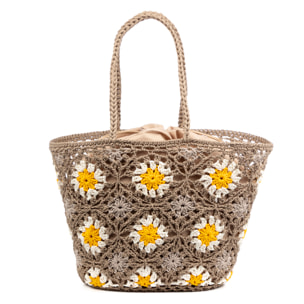 Basento Bolso de hombro Mujer. Fabricaco en algodón tejido artesanal a mano.