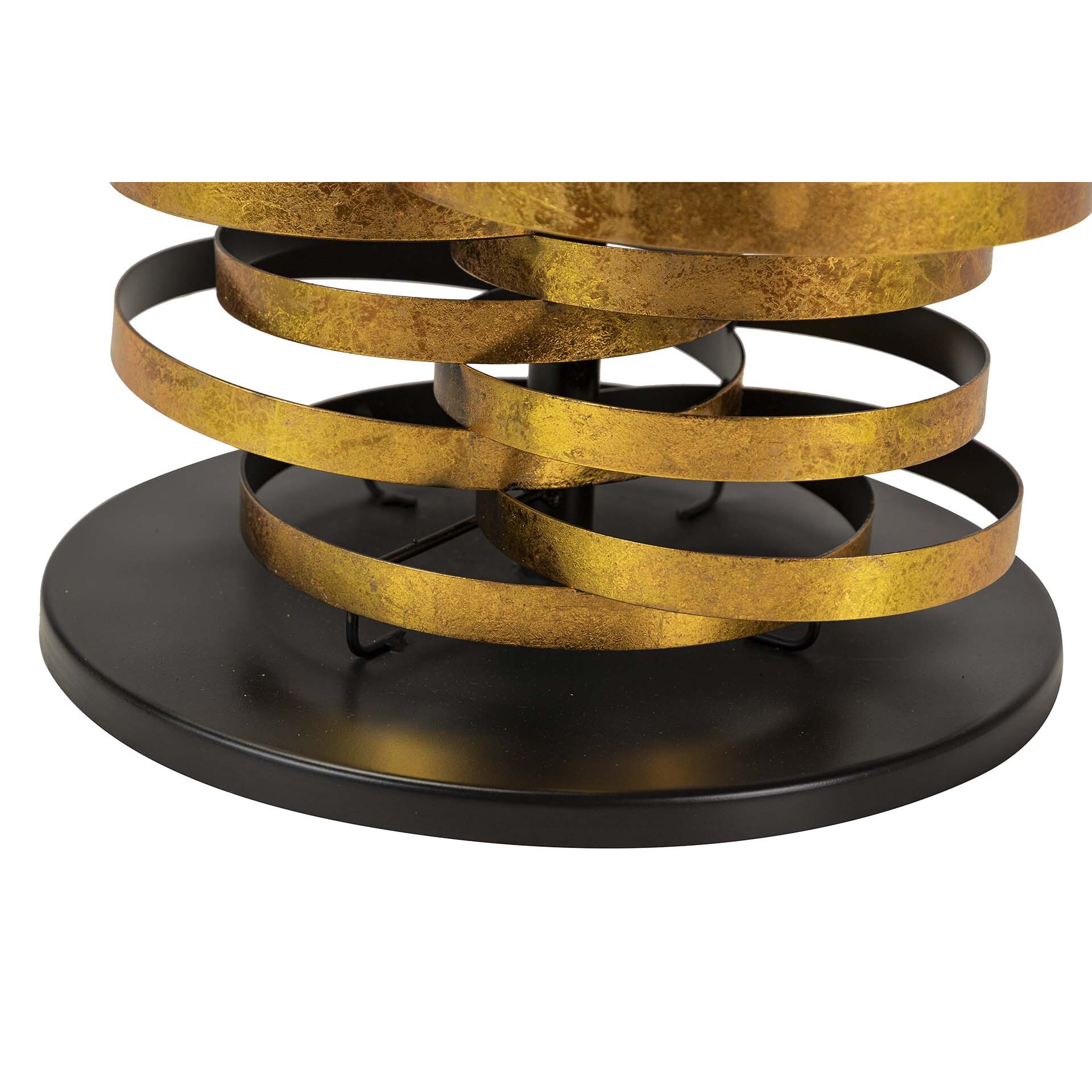 Mesa Auxiliar Metal Cristal Dorado Yuku 92x92x50 Cm