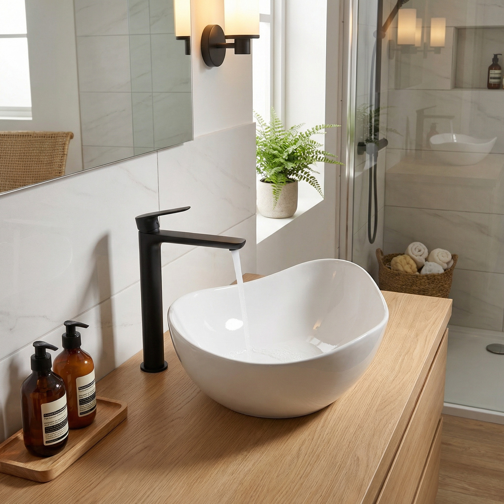 Set PixL 51 x 38 x 19 cm vasque à poser blanc brillant + mitigeur XL + bonde (CEPX50538SAT285C)