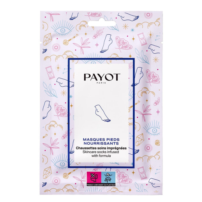 Masques Pieds Nourrissants - Chaussettes Soins Imprégnées 19 ml