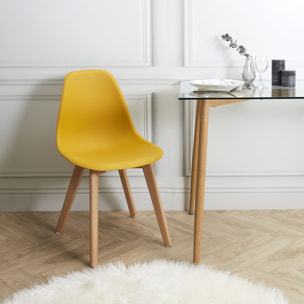 Chaise Scandinave Coque Moutarde - Lot De 2