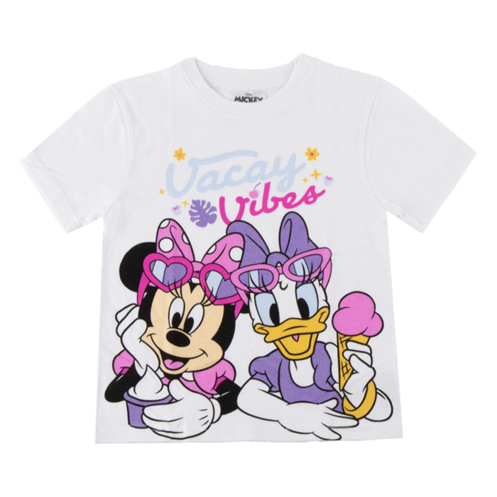 Camiseta Corta Minnie Mouse - Color Blanco