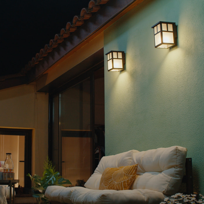 Forlight Aplique Ip23 Osaka E27 60W Marrón Óxido 800Lm