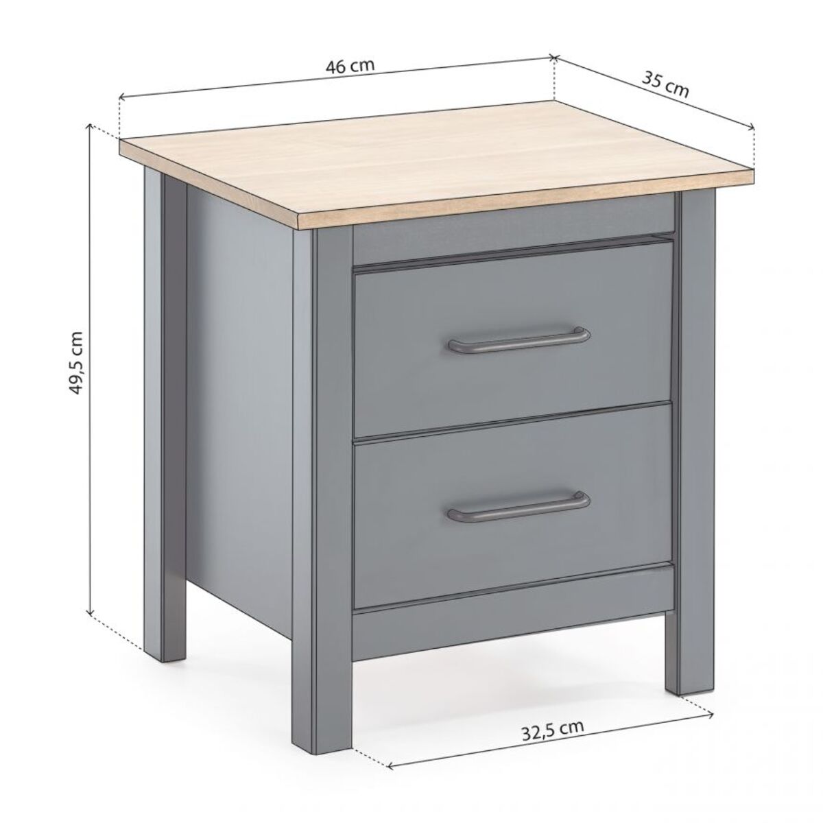 Mesita de noche Eira Blue Ocean - Oak