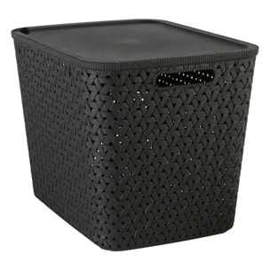 Panier "Tressy" en plastique noir 28L