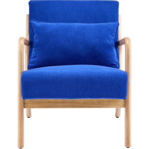Fauteuil en bois et velours côtelé - LANNA