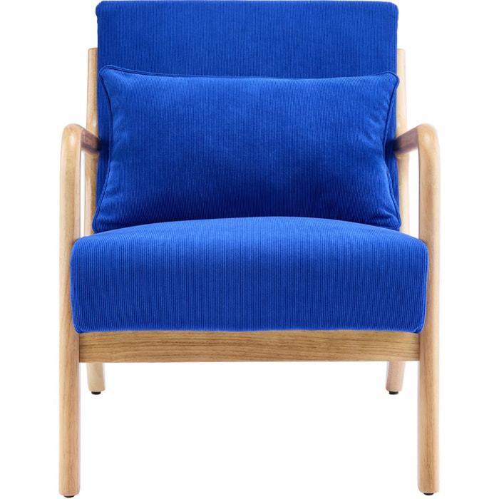 Fauteuil en bois et velours côtelé - LANNA