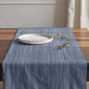Chemin de table 100 % coton Lesa 125 Steel Blue 50x150 cm
