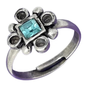 Conjunto de anillos mix cristal SW rosa-azul