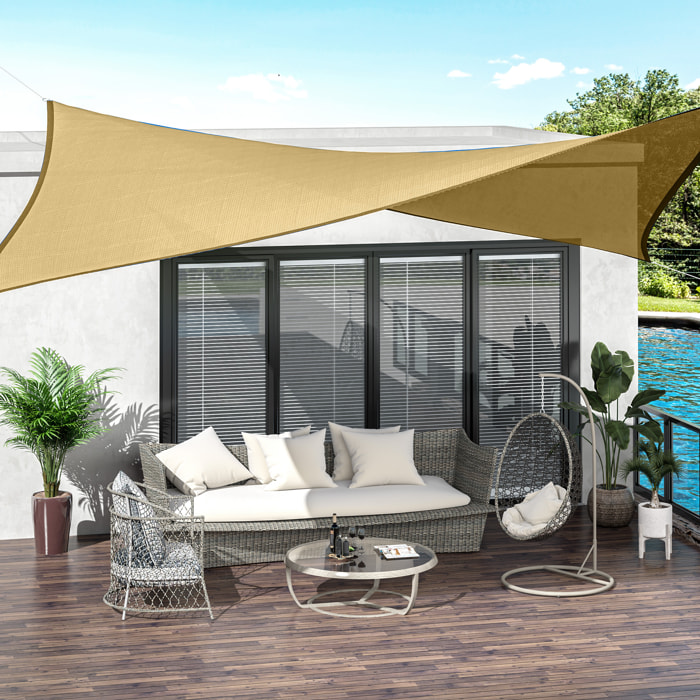 Toldo Vela cuadrado Protección UV de HDPE 4x6m Arena