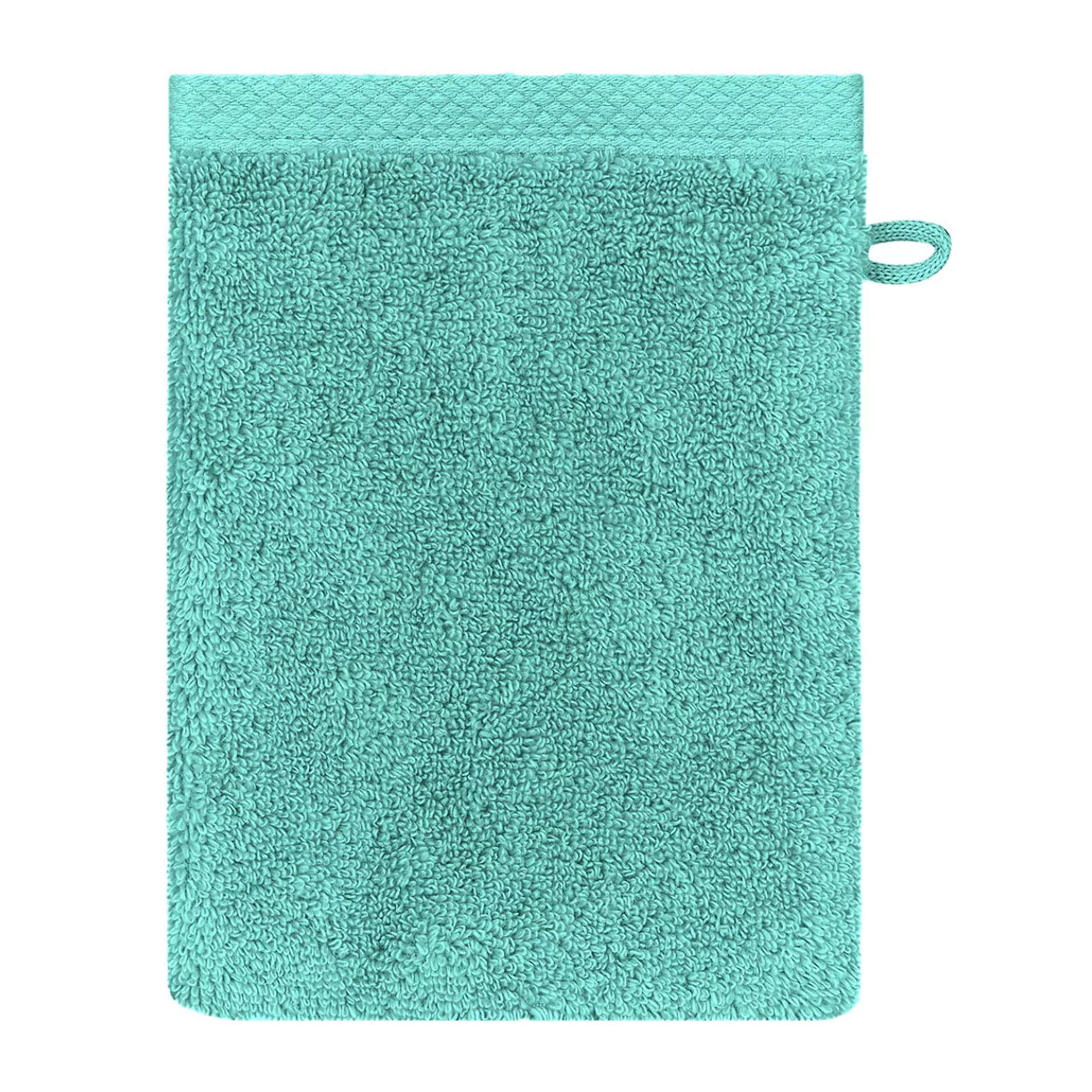 Gant de toilette pur coton 550 g/m² uni bleu Elea curacao