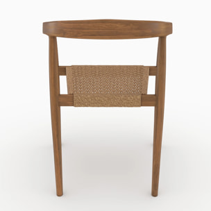 Lot de 2 chaises de jardin empilables en bois de teck vernis - Bali