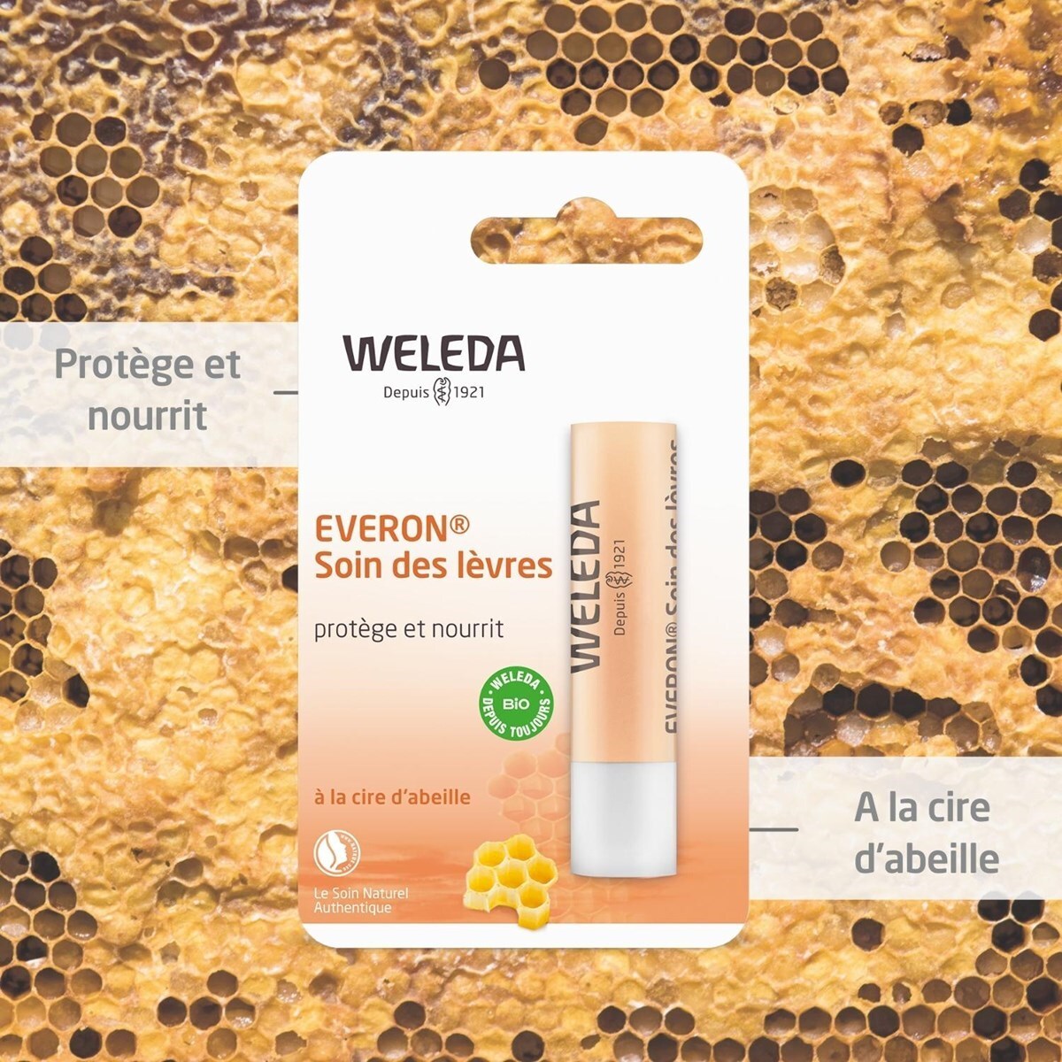 WELEDA - DUO rituel soins des lèvres - Baume lèvres Skin food + Soin des lèvres Everon  - Certifié Natrue* -  et tube 4 8g