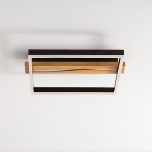 Forlight - Plafón LED Cuadrado 21.5W, Iluminación Versátil 3000K-6000K, Diseño Moderno para Salones y Despachos, 44x40 cm, Negro, Auna Square