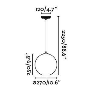 CLARA Lampe suspension transparent
