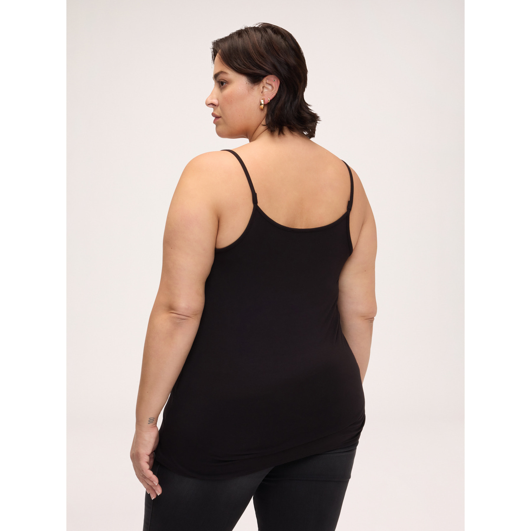 Fiorella Rubino - Top in jersey di viscosa con scollo a V - Nero