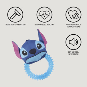 Aro mordedor tpr para perros diseño stitch