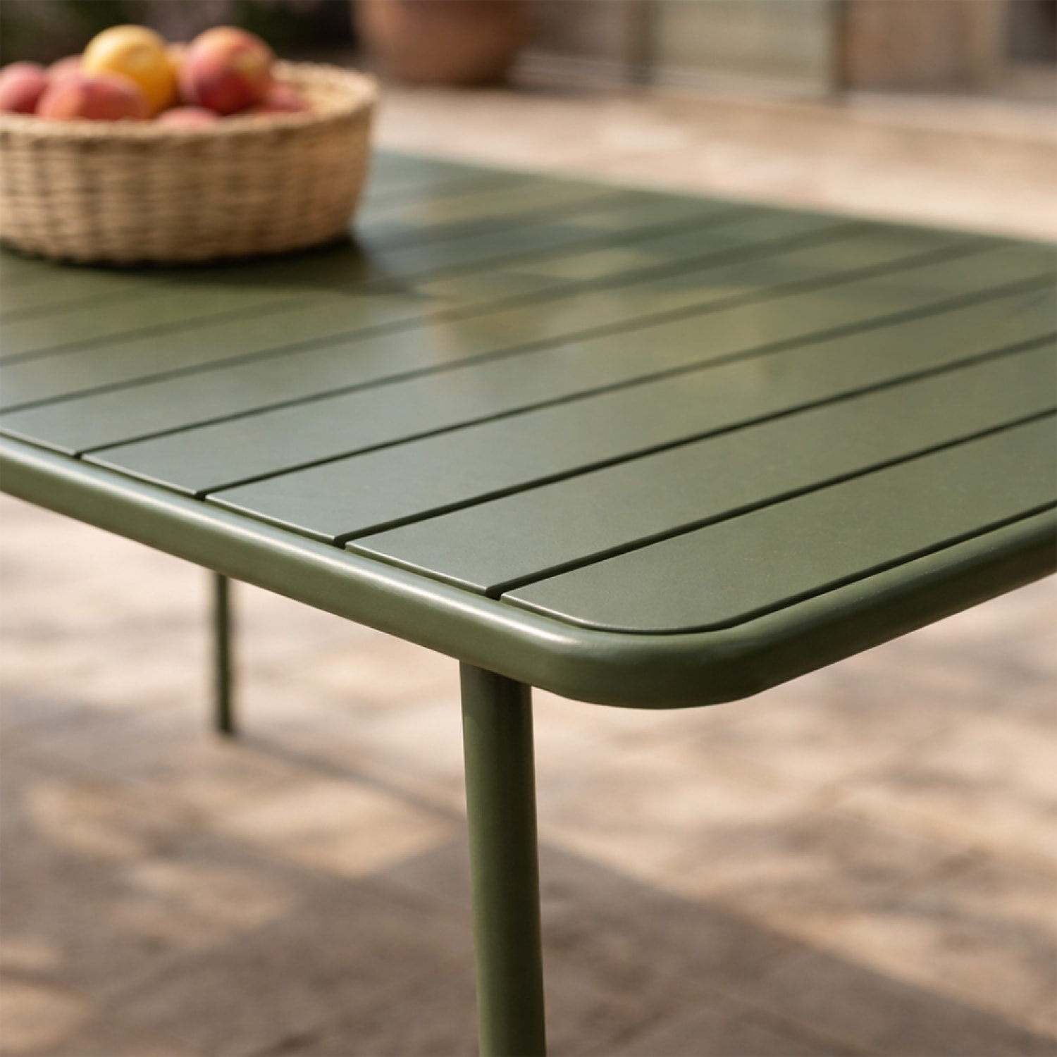 EVORA Table de jardin 6 places 160cm vert